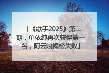 《歌手2025》第二期，单依纯再次获得第一名，阿云嘎揭榜失败