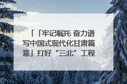 「牢记嘱托 奋力谱写中国式现代化甘肃篇章」打好“三北”工程攻坚战 筑牢国家西部生态安全屏障