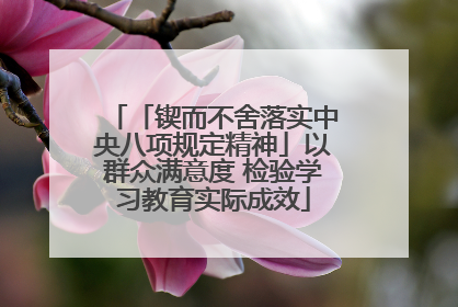 「锲而不舍落实中央八项规定精神」以群众满意度 检验学习教育实际成效
