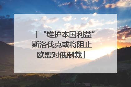 “维护本国利益” 斯洛伐克或将阻止欧盟对俄制裁