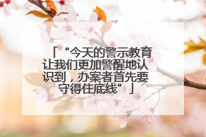 “今天的警示教育让我们更加警醒地认识到，办案者首先要守得住底线”