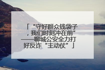 “守好群众钱袋子，我们时刻冲在前”——聊城公安全力打好反诈“主动仗”