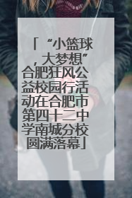 “小篮球，大梦想”合肥狂风公益校园行活动在合肥市第四十二中学南城分校圆满落幕