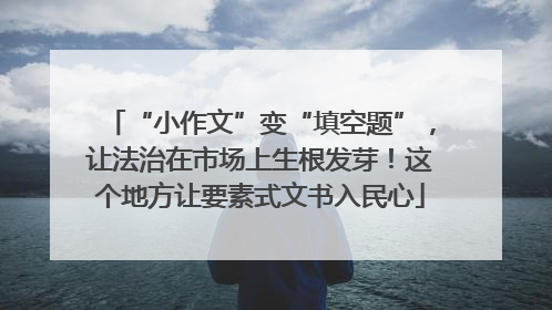 “小作文”变“填空题”，让法治在市场上生根发芽！这个地方让要素式文书入民心