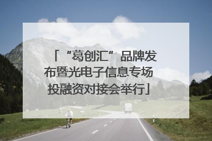 “葛创汇”品牌发布暨光电子信息专场投融资对接会举行