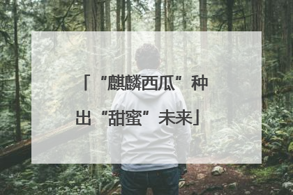 “麒麟西瓜”种出“甜蜜”未来