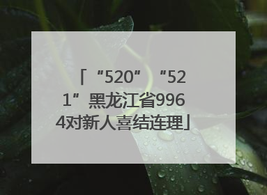 “520”“521”黑龙江省9964对新人喜结连理