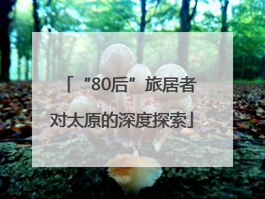 “80后”旅居者对太原的深度探索