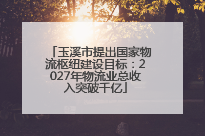 玉溪市提出国家物流枢纽建设目标：2027年物流业总收入突破千亿