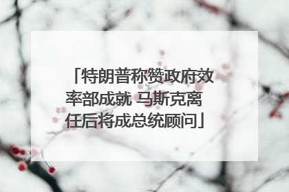 特朗普称赞政府效率部成就 马斯克离任后将成总统顾问