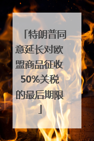 特朗普同意延长对欧盟商品征收50%关税的最后期限