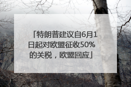 特朗普建议自6月1日起对欧盟征收50%的关税，欧盟回应