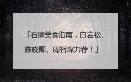 石狮美食指南，白岩松、陈晓卿、周智琛力荐！
