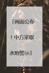画面公布！中方采取水炮警示