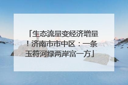 生态流量变经济增量！济南市市中区：一条玉符河绿两岸富一方