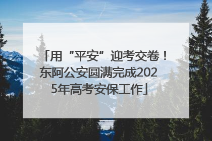 用“平安”迎考交卷！东阿公安圆满完成2025年高考安保工作
