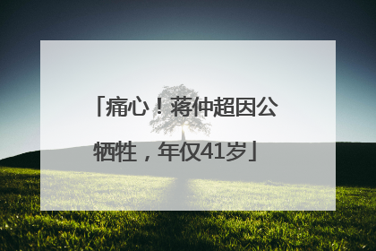 痛心！蒋仲超因公牺牲，年仅41岁