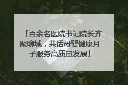 百余名医院书记院长齐聚聊城，共话母婴健康月子服务高质量发展