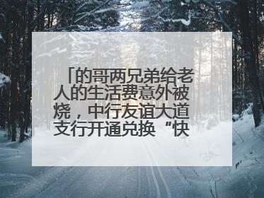 的哥两兄弟给老人的生活费意外被烧，中行友谊大道支行开通兑换“快车道”