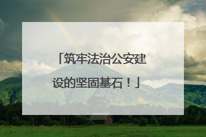 筑牢法治公安建设的坚固基石！