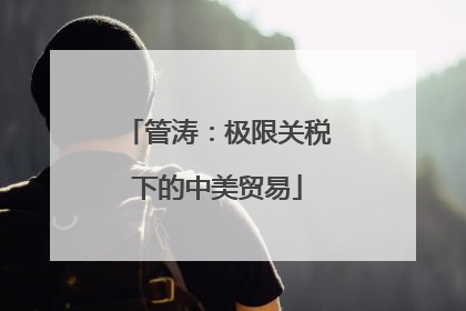 管涛：极限关税下的中美贸易