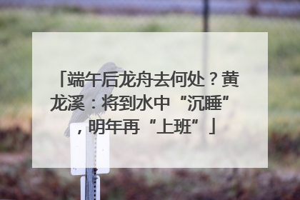 端午后龙舟去何处？黄龙溪：将到水中“沉睡”，明年再“上班”