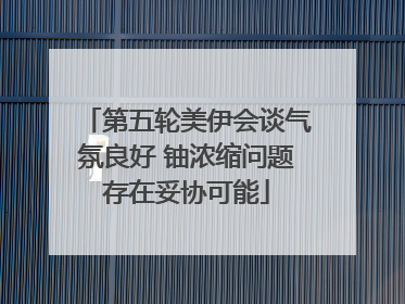 第五轮美伊会谈气氛良好 铀浓缩问题存在妥协可能