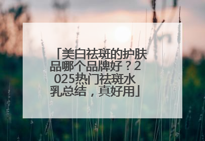 美白祛斑的护肤品哪个品牌好？2025热门祛斑水乳总结，真好用