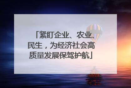 紧盯企业、农业、民生，为经济社会高质量发展保驾护航