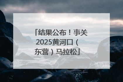结果公布！事关2025黄河口（东营）马拉松