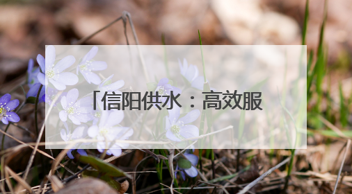 信阳供水：高效服务 随叫“水”到