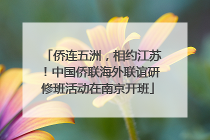 侨连五洲，相约江苏！中国侨联海外联谊研修班活动在南京开班