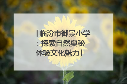 临汾市御景小学：探索自然奥秘 体验文化魅力