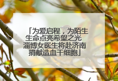 为爱启程，为陌生生命点亮希望之光 淄博女医生将赴济南捐献造血干细胞