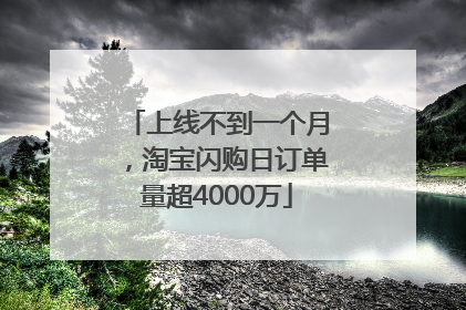 上线不到一个月，淘宝闪购日订单量超4000万