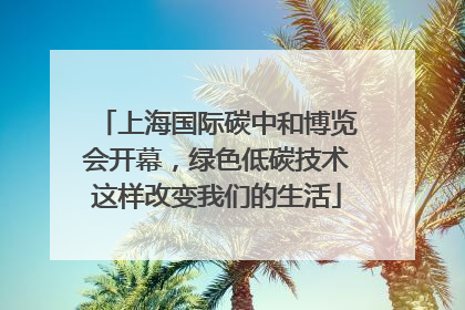 上海国际碳中和博览会开幕，绿色低碳技术这样改变我们的生活