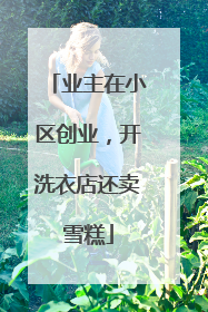 业主在小区创业，开洗衣店还卖雪糕