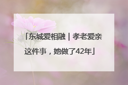 东城爱相融｜孝老爱亲这件事，她做了42年