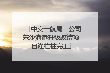 中交一航局二公司东沙渔港升级改造项目灌柱桩完工