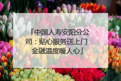 中国人寿安阳分公司：贴心服务送上门 金融温度暖人心