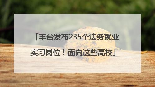 丰台发布235个法务就业实习岗位！面向这些高校