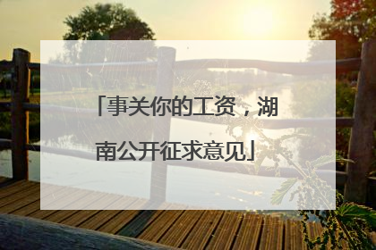 事关你的工资，湖南公开征求意见