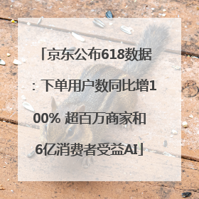 京东公布618数据：下单用户数同比增100% 超百万商家和6亿消费者受益AI