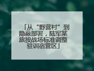 从“野营村”到隐蔽部署，陆军某旅按战场标准调整驻训宿营区