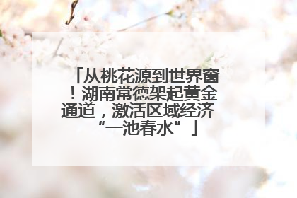 从桃花源到世界窗！湖南常德架起黄金通道，激活区域经济“一池春水”