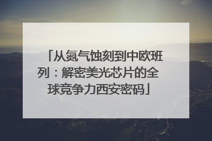 从氮气蚀刻到中欧班列：解密美光芯片的全球竞争力西安密码