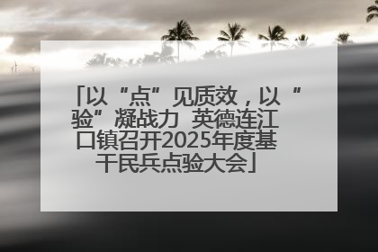 以“点”见质效，以“验”凝战力  英德连江口镇召开2025年度基干民兵点验大会