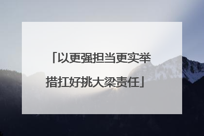 以更强担当更实举措扛好挑大梁责任