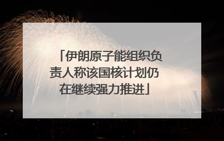 伊朗原子能组织负责人称该国核计划仍在继续强力推进