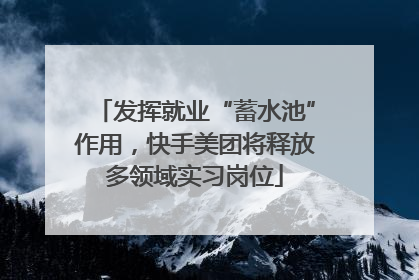 发挥就业“蓄水池”作用，快手美团将释放多领域实习岗位